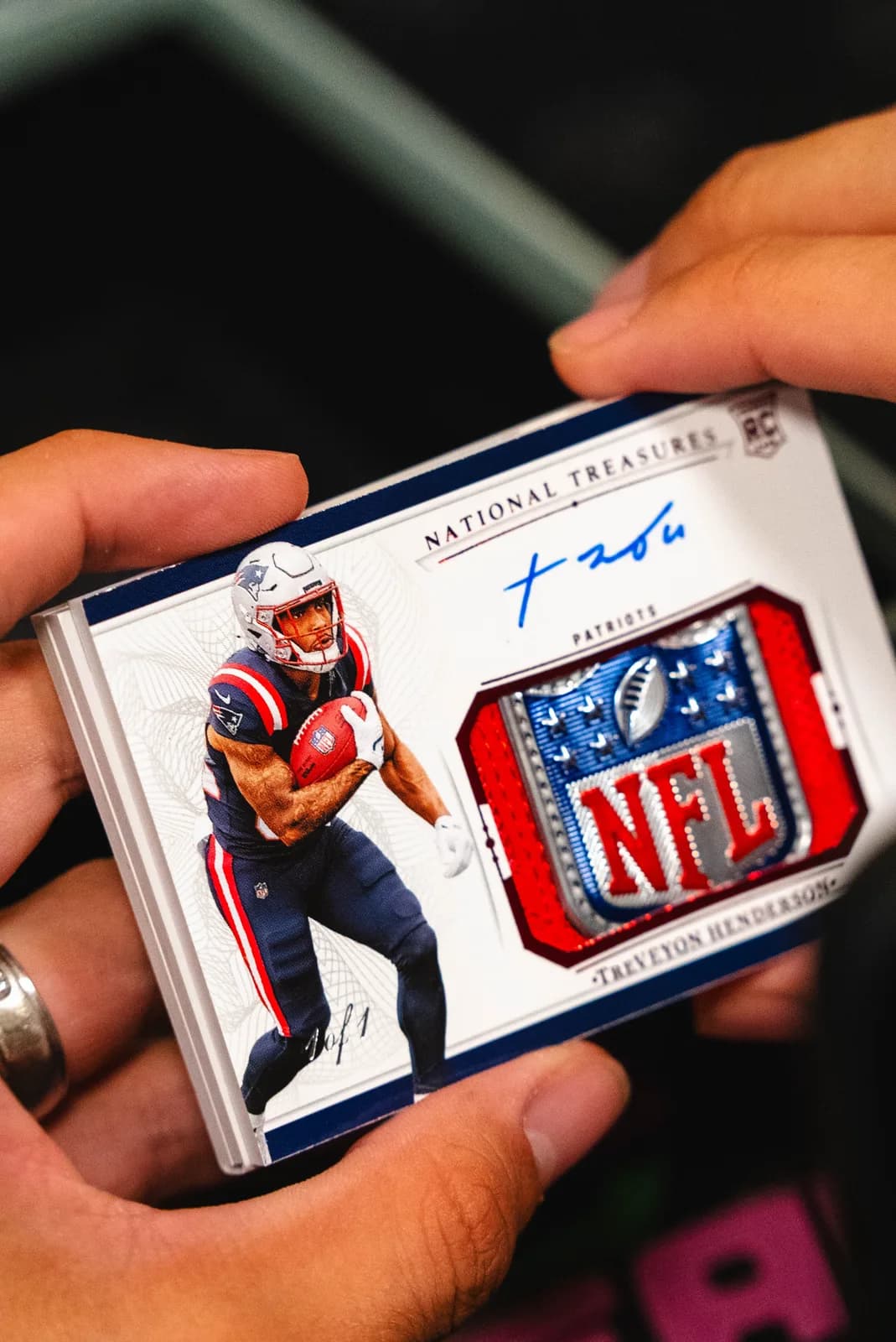Signed premium football card selected for a Zilla Elite collector