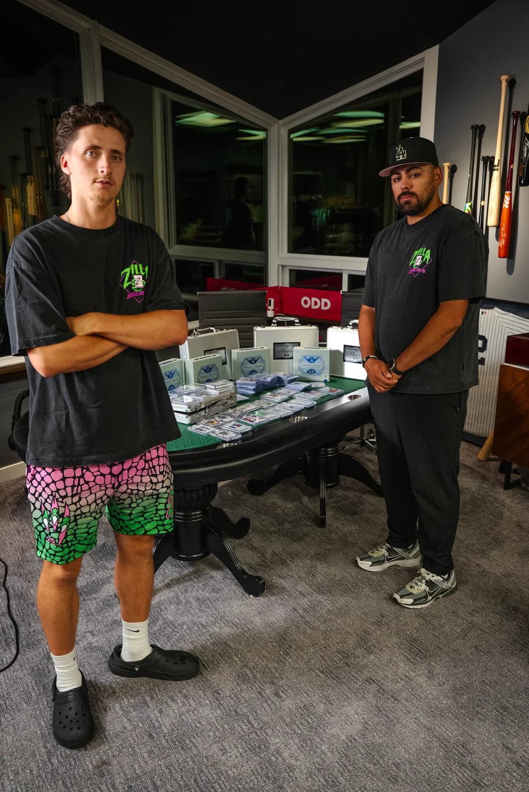 Zilla Breaks team members with premium cards and custom collector cases